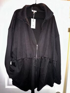 Cable & Gauge Studio 3XL Black Drawstring Zip-Up Jacket | Size NWT Staple